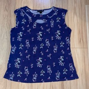 Attention Navy Blue Floral Patterned Blouse TBD P